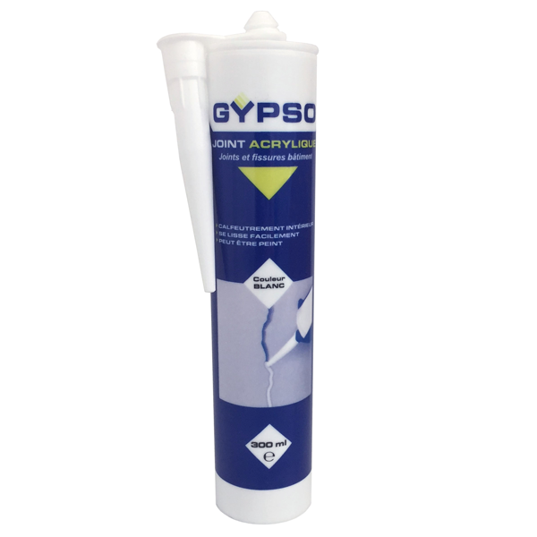 Mastic joint acrylique à peindre Gypso pour intérieur couleur blanc 300 ml
