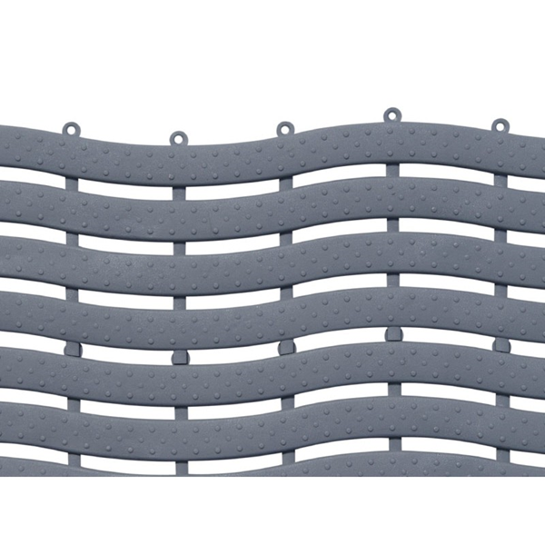 Caillebotis sanitaire polyéthylène et EVA - usage en milieux humides - 60 x 100 cm - Gris