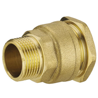 Raccord mâle droit pour tuyau polyéthylène - M20 / 27 - Diamètre 25 mm - Laiton