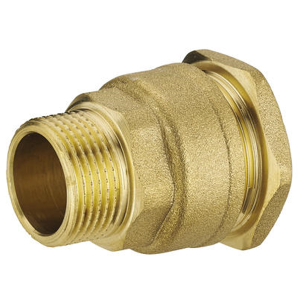 Raccord mâle droit pour tuyau polyéthylène - M20 / 27 - Diamètre 25 mm - Laiton