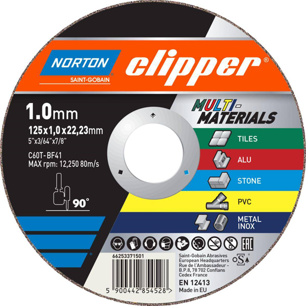 Disque à tronçonner multimatériauxØ230x1.9x22.2mm Norton Clipper