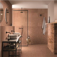 Carrelage sol intérieur imitation terrazzo - Argillae Coccio Gobi - 60,0 cm x 60,0 cm - ép. 9,70 mm