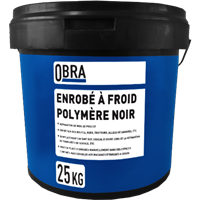 Enrobé à froid polymère Noir prêt à l'emploi pour entretien de la voirie - Obra - seau de 25 kg