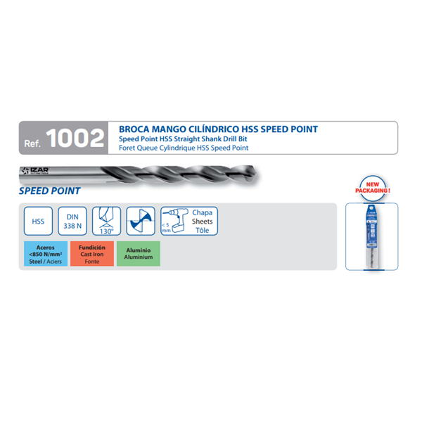 Foret métaux HSS Speedpoint - queue cylindrique - DIN338N - diamètre 2.50 mm - lot de 2