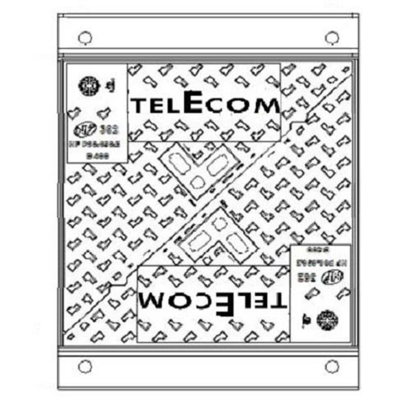 CADRE ET TAMPON FONTE TELECOM D400 L1C AVEC LOGO TELECOM