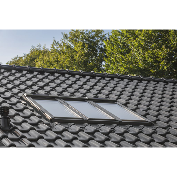 Fenêtre de toit Velux GGLS 3en1 - Rotation motorisée à énergie solaire - Vitrage confort - WhiteFinish - 188,0 CM x 118,0 CM