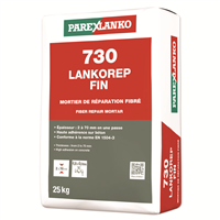 Mortier de réparation fibré à retrait compensé LANKOREP FIN 730 - sac de 25 KG