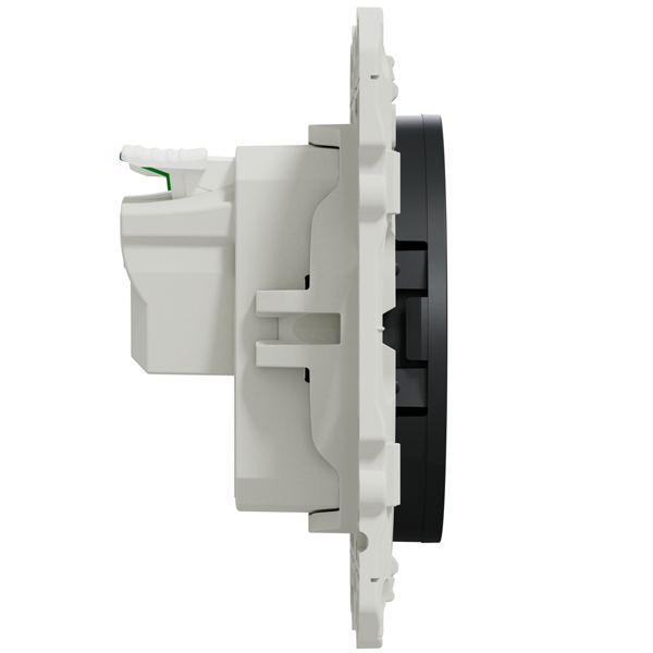 Prise de courant 2P+T Schneider Odace à encastrer - avec support de fixation à visser - anthracite - 16A 250V