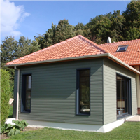 Bardage bois peint en Sapin du Nord de classe 3.1 - Extra Silverwood - Profil Line - 20,00 mm x 125,00 mm - Long. 4,15 m - Coloris Vert jade