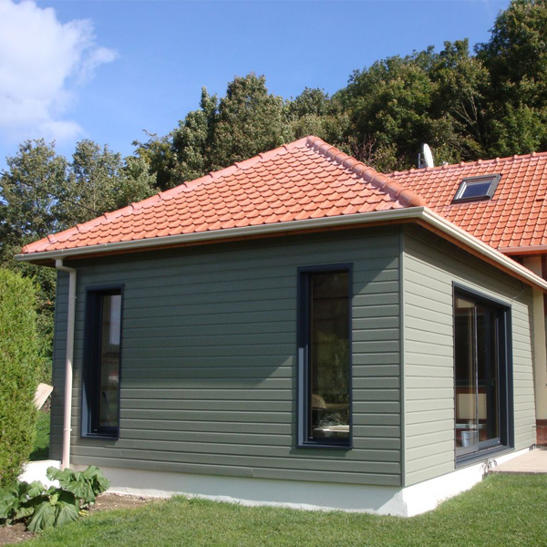 Bardage bois peint en Sapin du Nord de classe 3.1 - Extra Silverwood - Profil Line - 20,00 mm x 125,00 mm - Long. 4,15 m - Coloris Vert jade