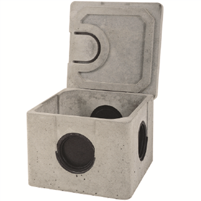 Boîte béton à opercule EPERS pour eaux pluviales et réseaux secs avec couvercle - R25SP - 25x30x22,5 CM