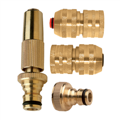 Ensemble d'arrosage en laiton Ø 15 mm Fitt avec lance d'arrosage raccords et nez robinet