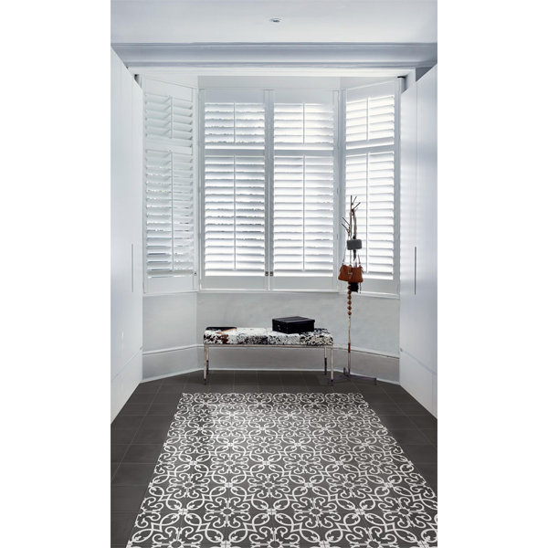 Carrelage intérieur sol et mur effet carreaux de ciment CONTRASTI - Antracite - 20 CMx20 CM ép.10 MM