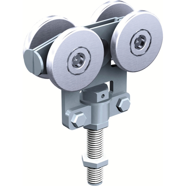 Monture fixation sur chant avec 4 galets charge 80 kg pour rail 35x30 - Lot de 2