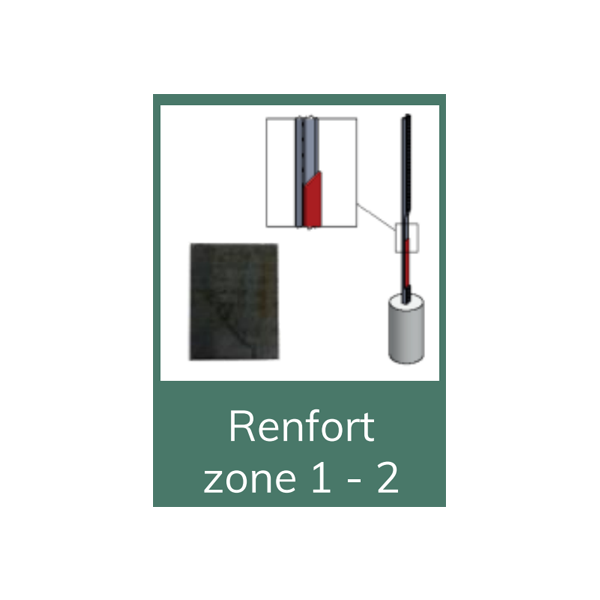 Renfort acier pour poteau de clôture Axyle - Dirickx - zones 1/2