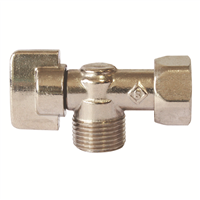 Robinet d'arrêt équerre pour WC - Ecrou tournant 3/8" - Poignée 1/4 de tour