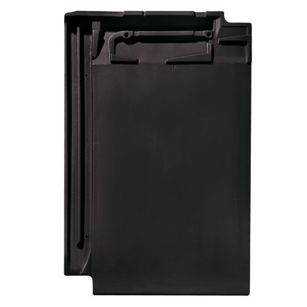 Tuile en terre cuite grand moule aspect plat - Signy - Anthracite