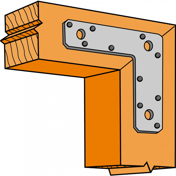 Ferrure de renforcement en L 38x150x150 mm épaisseur 2 mm