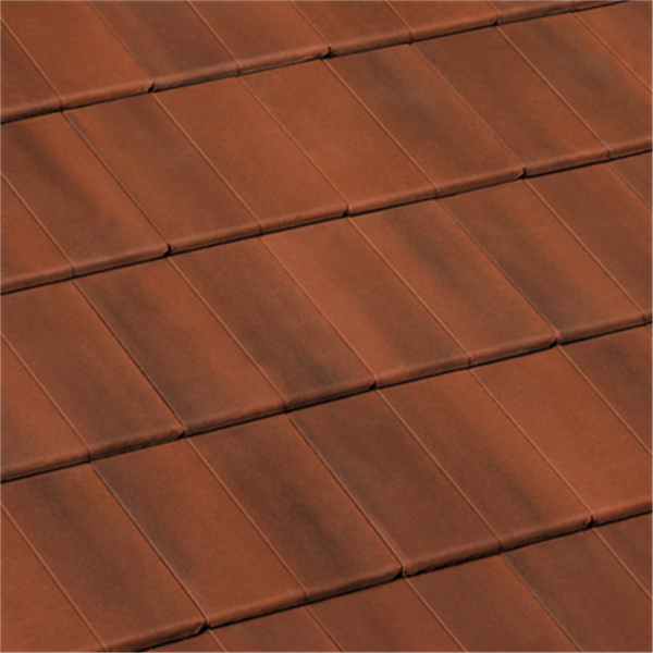 Demi-tuile béton - Nobilee - Rouge vieilli - 42 x 18.5 cm