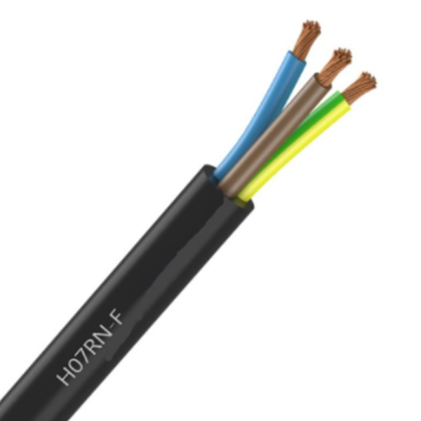 Câble électrique en caoutchouc neoprène 3 m norme HO7RNF 3G1,5