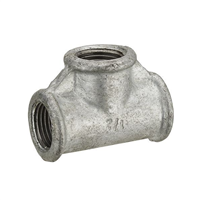 Raccord en té égal femelle pour tube en fer - F 12 x 17 - À visser - Fer galvanisé