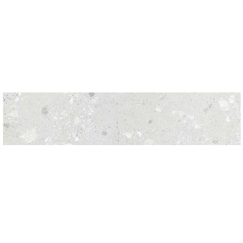 Plinthe carrelage effet terrazzo en grès cérame émaillé - Castone - 80,0 CM x  - ép. 10,00 MM - Blanc gris papier