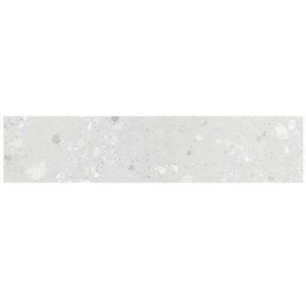 Plinthe carrelage effet terrazzo en grès cérame émaillé - Castone - 80,0 CM x  - ép. 10,00 MM - Blanc gris papier