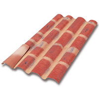 Plaque ondulée en fibres ciment - support de tuile canal - Eternit Soutuile 230 FR - flammée - 1,65 M x 0,96 M