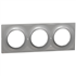 Plaque de finition triple Schneider Odace Styl pour 3 postes encastrés - coloris aluminium