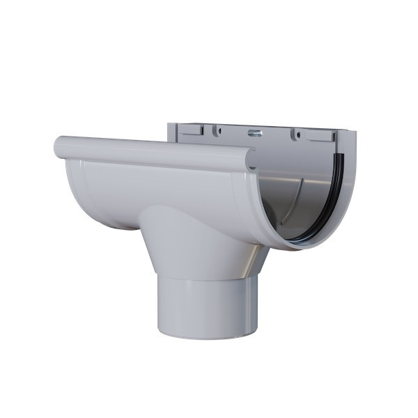 Naissance centrale à dilatation à joint MEP 25NCD pour gouttière GD25 et tuyau de 80 mm - PVC Gris