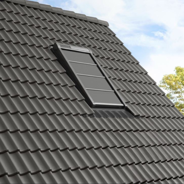 Volet roulant souple solaire SSS pour fenêtre de toit Velux MK04 - 78,00 cm x 98,00 cm - Gris anthracite