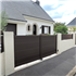 Portail Alu sur mesure Thélus CT 103 - Battant ou coulissant et motorisable - Plein avec remplissage horizontal 290 x 20 mm