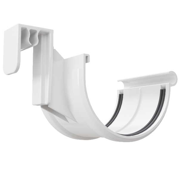 Jonction à dilatation pour gouttière demi-ronde MEP GD25 avec patte support bandeau HPG1 - PVC Blanc