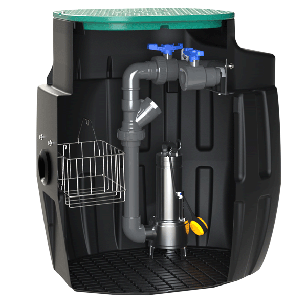 Station de relevage eaux chargées évolutive Sanirel 420 EVO avec kit connexion 1 pompe 408 - Cuve 420L - Hauteur 100 cm