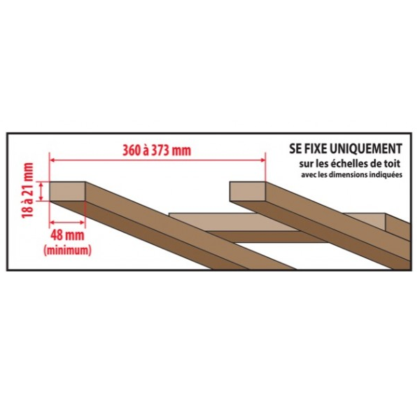 Crochet de faîtière en acier avec roues Outifrance pour échelle de toit - 300 x 200 mm