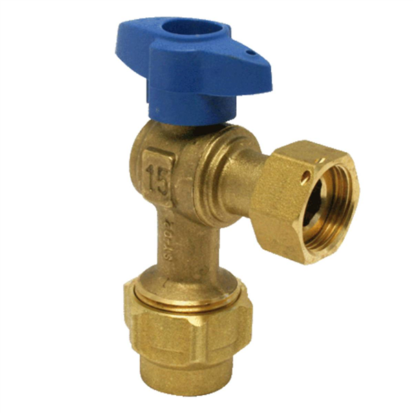 ROBINET AVANT COMPTEUR COUDE_DN20_PE32_ECROU 26X34_VERROUILLABLE