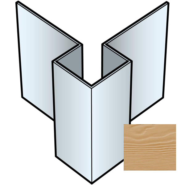 Profil d'angle extérieur symétrique pour bardage Cedral Lap - Aluminium laqué Jaune sable C71 - longueur 3,00 M