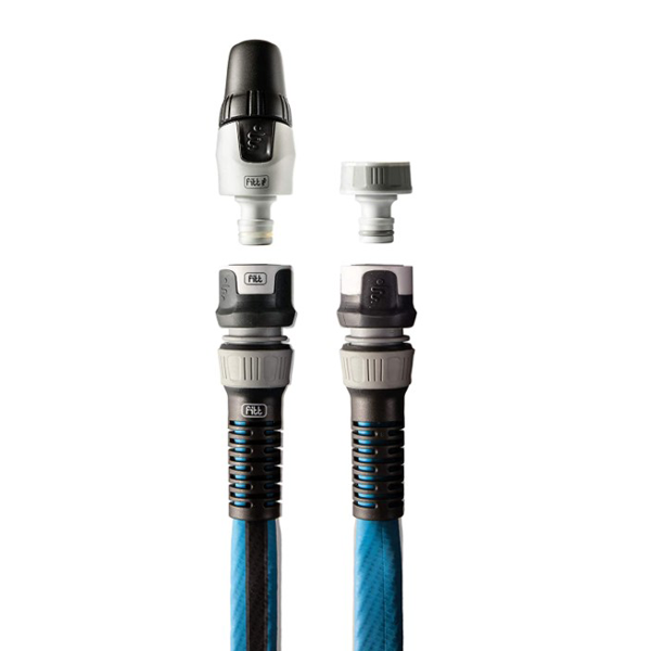 Tuyau d'arrosage Fitt Force innovant équipé diamètre 15 mm 5/8" longueur 25 mètres Bleu