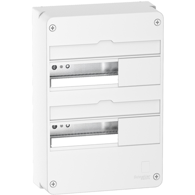 Coffret de répartition électrique en saillie Schneider Resi9 - deux rangées de 13 modules - blanc
