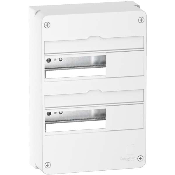 Coffret de répartition électrique en saillie Schneider Resi9 - deux rangées de 13 modules - blanc