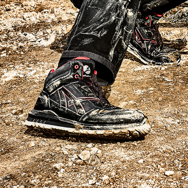 Chaussure sécurité mi-haute hommes S3 SRC Clifton Low Albatros - Noir et rouge - Taille 47