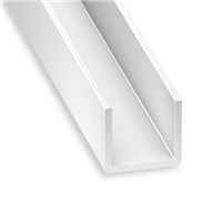 Profilé en U pour décoration et agencement - CQFD - 10 x 14 x 10 mm - Épaisseur 1 mm - PVC blanc - 2,6M