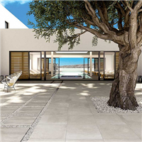 Carrelage extérieur grès cérame émaillé rectifié effet béton Soho - 60,4 cm x 60,4 cm - ép. 20 mm - Deck Light