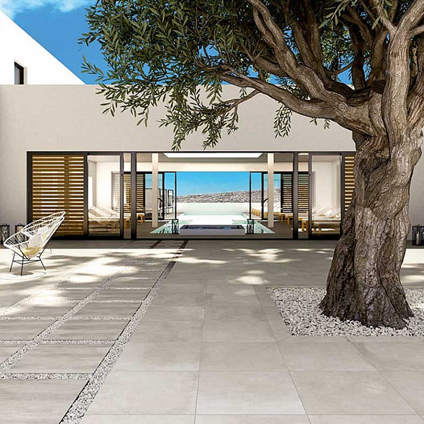 Carrelage extérieur grès cérame émaillé rectifié effet béton Soho - 60,4 CM x 60,4 CM - ép. 20 MM - Deck Light