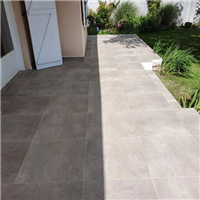 Carrelage sol extérieur effet béton - Ciment Grip - Gris - 45,5 cm x 45,5 cm - Ép.8 mm