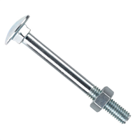 Boulon TRCC tête collet carré avec écrou - acier zingué DIN 555 et 603 M8x70 - boîte de 100