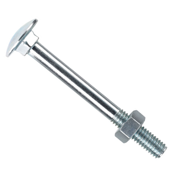 Boulon TRCC tête collet carré avec écrou - acier zingué DIN 555 et 603 M8x70 - boîte de 100