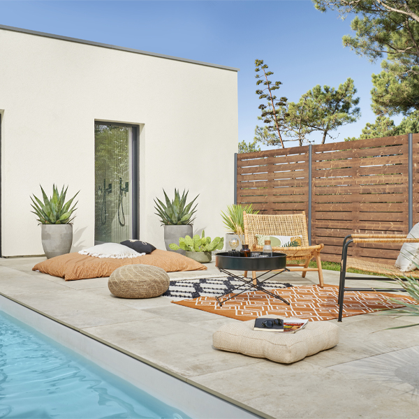 Lame de finition pour clôture Bali effet persienne en Sapin du Nord traité Classe 3 marron - 33 x 133 mm - Long. 1,92 m