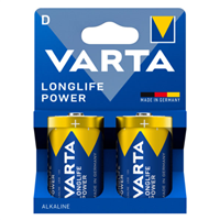 Pile LR20 Longlife Power D Varta - Tension 1,5 V - Lot de 2 piles