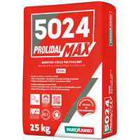 Mortier-colle amélioré polyvalent - 5024 Prolidal Max - Blanc - Sac de 25 KG